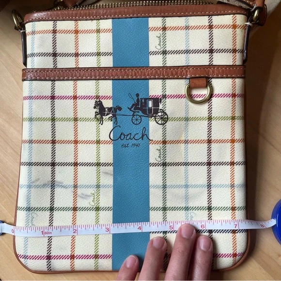 Coach Heritage Tattersall multicolor plaid crossbody - Picture 6 of 9
